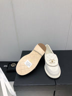 CHANEL moasins white denim 40mm