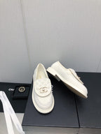 CHANEL moasins white denim 40mm