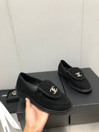 CHANEL moasins black denim 40mm
