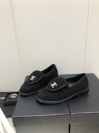CHANEL moasins black denim 40mm