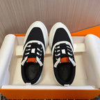 HERMES GIGA SNEAKER BLACK MIX WHITE SUEDE