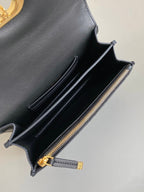 DIOR MINI CHAIN BAG 17 IN BLACK CALFSKIN