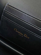 DIOR MINI CHAIN BAG 17 IN BLACK CALFSKIN