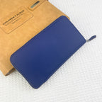 HERMES SILK'IN HOLED CLASSIC WALLET 20 COBALT GRAINED CALFSKIN