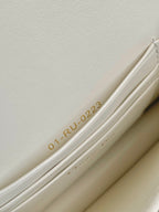 DIOR MINI CHAIN BAG 17 IN WHITE CALFSKIN