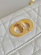 DIOR MINI CHAIN BAG 17 IN WHITE CALFSKIN