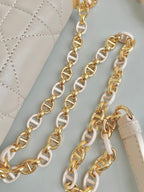 DIOR MINI CHAIN BAG 17 IN BEIGE CALFSKIN