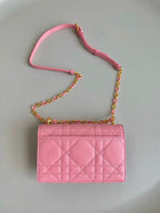 DIOR MINI CHAIN BAG 17 IN LIGHT PINK CALFSKIN