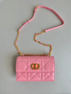 DIOR MINI CHAIN BAG 17 IN LIGHT PINK CALFSKIN