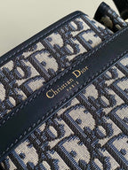 DIOR MEDIUM C'EST 24 IN BLUE CD-EMBOSSED OBLIQUE JACQUARD