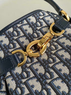 DIOR MEDIUM C'EST 24 IN BLUE CD-EMBOSSED OBLIQUE JACQUARD