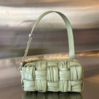 BOTTEGA VENETA SMALL BRICK CASSETTE 23 IN SWAMP GREEN SOFT LAMBSKIN