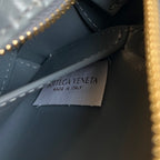 BOTTEGA VENETA SMALL BRICK CASSETTE 23 IN ZINC GRAY SOFT LAMBSKIN
