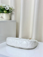 DIOR CD LOUNGE 26 BAG IN WHITE LAMBSKIN