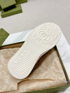 GUCCI EMBOSSED TRAINER CARAMEL CALFSKIN