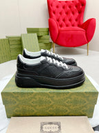 GUCCI EMBOSSED TRAINER BLACK CALFSKIN