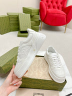 GUCCI EMBOSSED TRAINER WHITE CALFSKIN