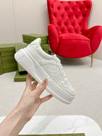 GUCCI EMBOSSED TRAINER WHITE CALFSKIN