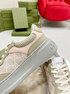GUCCI TRAINER LIGHT GRAY AND TORTILLA CALFSKIN