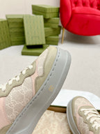 GUCCI TRAINER LIGHT GRAY AND TORTILLA CALFSKIN
