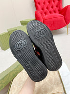 GUCCI TRAINER BLACK AND CREAM CALFSKIN