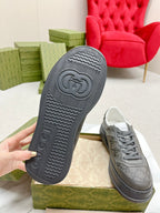 GUCCI TRAINER BRIGHT GRAY CALFSKIN