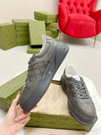 GUCCI TRAINER BRIGHT GRAY CALFSKIN