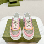 GUCCI TRAINER LIGHT BROWN AND PINK CALFSKIN
