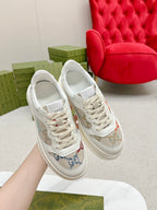 GUCCI TRAINER WHITE AND CREAM CALFSKIN