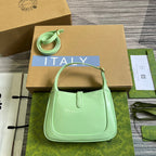 GUCCI JACKIE MINI 19 SHOULDER BAG IN LIGHT GREEN CALFSKIN