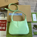 GUCCI JACKIE SMALL 28 SHOULDER BAG IN LIGHT GREEN CALFSKIN