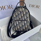 DIOR MINI RIDER BACKPACK 24 BEIGE AND BLACK OBLIQUE JACQUARD