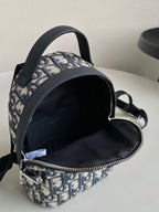 DIOR MINI RIDER BACKPACK 24 BEIGE AND BLACK OBLIQUE JACQUARD