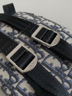 DIOR MINI RIDER BACKPACK 24 BEIGE AND BLACK OBLIQUE JACQUARD