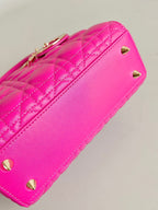 DIOR MEDIUM LADY 20 HANDBAG IN HOT PINK LAMBSKIN