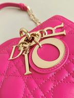 DIOR D-JOY BAG 22 IN HOT PINK LAMBSKIN