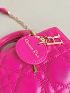 DIOR MINI D-JOY BAG 17 IN HOT PINK LAMBSKIN