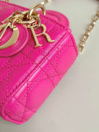 DIOR MINI D-JOY BAG 17 IN HOT PINK LAMBSKIN