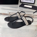 CHANEL SLINGBACKS black LAMBS
