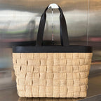 BOTTEGA VENETA CASSETTE 44 TOTE BEIGE AND BLACK VISCOSE