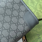 GUCCI OPHIDIA MESSENGER BAG 35 IN GREY BLACK  CALFSKIN