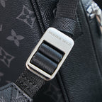 LOUIS VUITTON OUTDOOR MESSENGER 26 IN BLACK TAIGA LEATHER MIX MONOGRAM ECLIPSE CANVAS