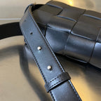 BOTTEGA VENETA PHONE BAG 18 IN BLACK LAMBSKIN