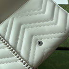 GUCCI MARMONT QUILTED HANDBAG 20 IN WHITE CALFSKIN