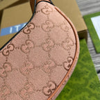 GUCCI OPHIDIA  MINI 20 BAG IN LIGHT PINK CANVAS AND CALFSKIN