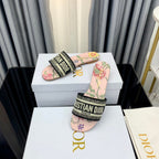 DIOR CD Mule Dway Slide 10mm Multi-motifs Style 38