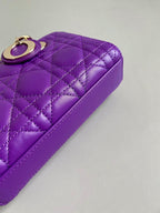 DIOR MINI D-JOY BAG 17 IN VIOLET PURPLE LAMBSKIN