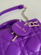 DIOR MINI D-JOY BAG 17 IN VIOLET PURPLE LAMBSKIN
