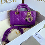 DIOR MINI D-JOY BAG 17 IN VIOLET PURPLE LAMBSKIN
