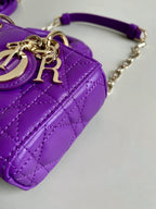 DIOR MINI D-JOY BAG 17 IN VIOLET PURPLE LAMBSKIN
